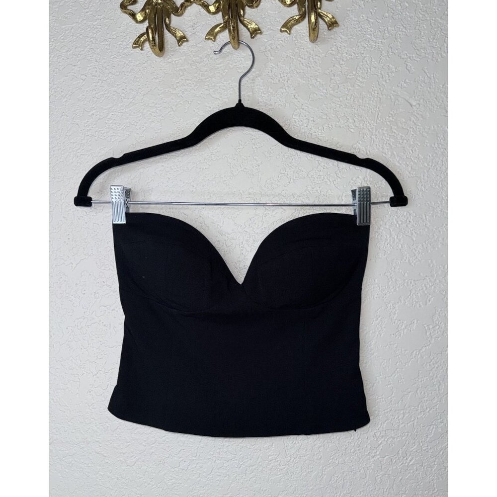 NA-KD Women’s Sweetheart Corset Top NEW Black New With Tags Side Zip Y1